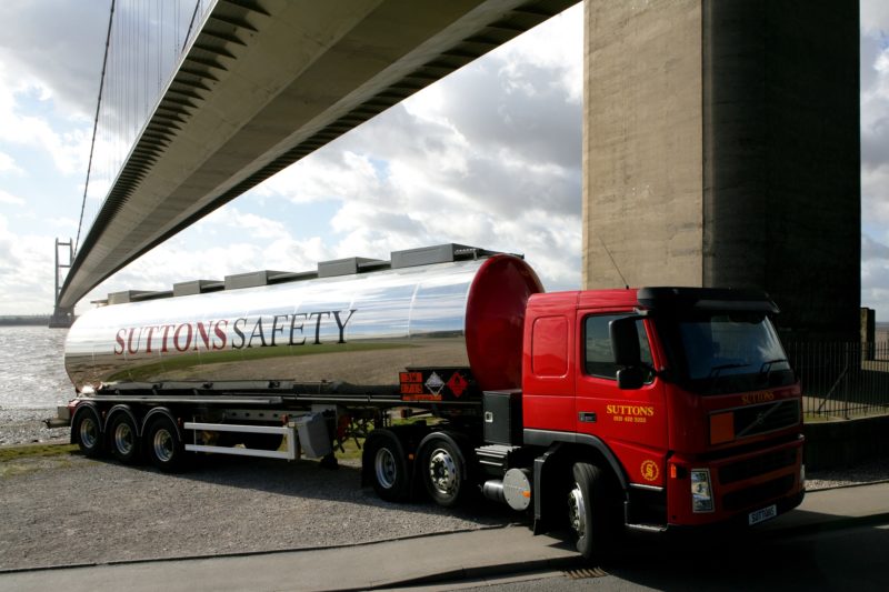 A tanker operated by Widnes logistics firm Suttons