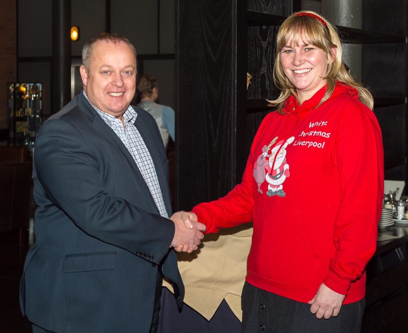 Brian Conner, general manager of the Titanic Hotel, with Clare Johnson, organiser of White Christmas Liverpool