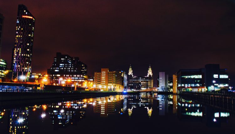 Liverpool skyline, Liver Building, Princes Dock