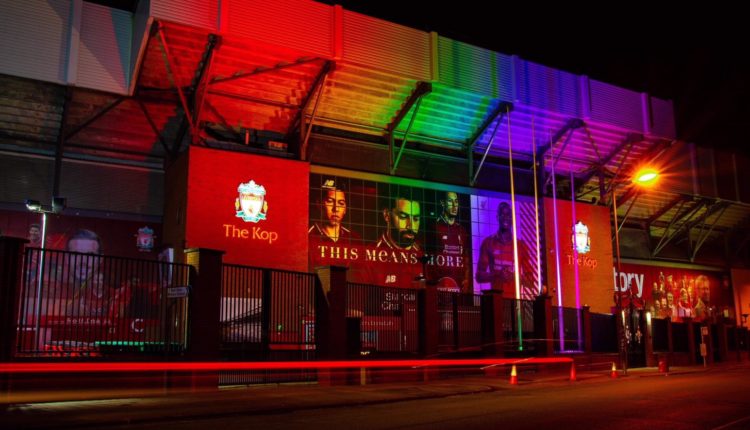 Liverpool Fc S Kop Among Mersey Buildings Lit Up For Liverpool Pride 18 Liverpool Business News